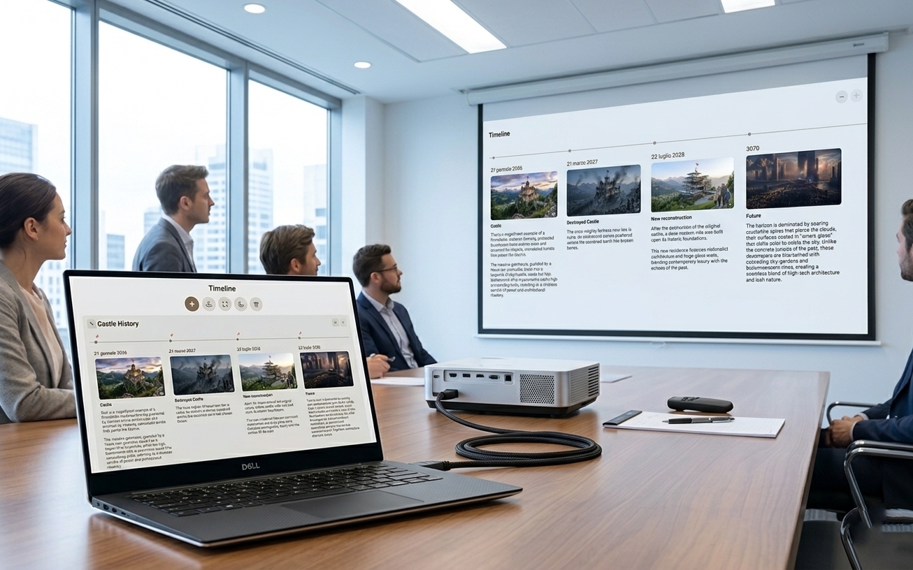 Anteprima del progetto Timeline per visualizzare eventi in ordine temporale
